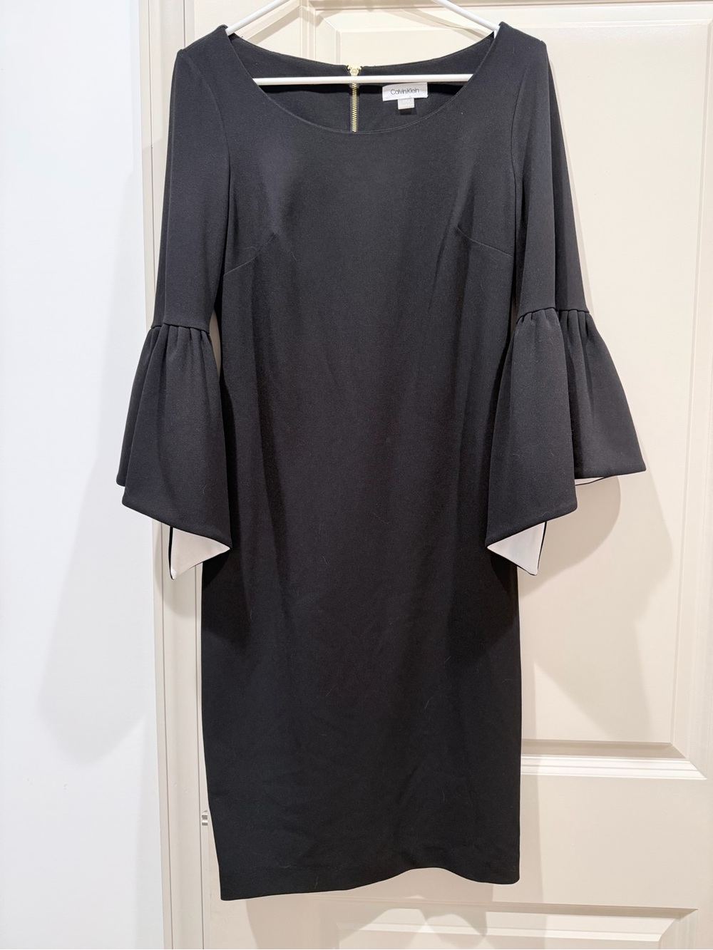 Calvin Klein Black Dress with Bell Sleeves